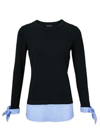 Heine, Damen Pullover, Blau / Schwarz / Weiß