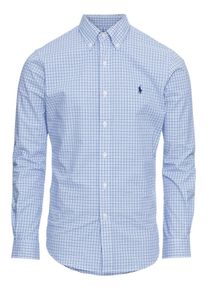 Polo Ralph Lauren, Herren Hemd 'SL 3BD PPC-LONG SLEEVE-SPORT SHIRT', Blau / Wei&szlig;