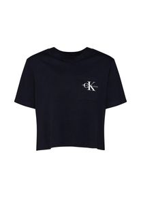 Calvin Klein Jeans, Damen Shirt 'CROPPED MONOGRAM OFF PLACEMENT', Schwarz