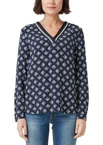s.Oliver RED LABEL, Damen Bluse, Dunkelblau / Weiß
