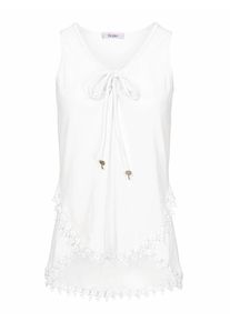 Heine, Damen Shirttop mit Stickerei, Ecru
