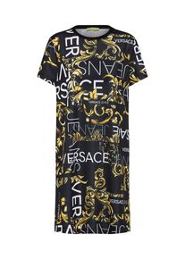 Versace Jeans, Damen Kleid 'TDP927 print', Türkis / Schwarz