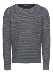 KnowledgeCotton Apparel, Herren Pullover 'Small Diamond Knit - GOTS', Hellgrau