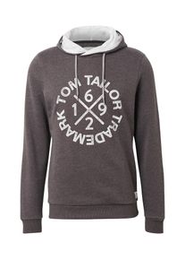 Tom Tailor, Herren Hoodie, Dunkelgrau / Weiß