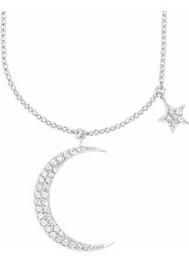 Amor, Damen Kette mit Anhänger 'Mond und Stern', Silber