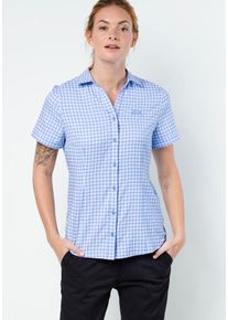 Jack Wolfskin, Damen Hemdbluse 'KEPLER SHIRT WOMEN', Himmelblau / Weiß