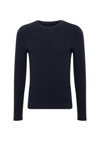 Review, Herren Pullover 'CN KNOP STRUCTUR', Navy
