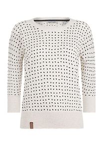 Naketano, Damen Longsleeve 'Maja with Melons', Creme / Schwarz