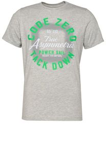 Code-Zero, Herren T-Shirt 'Tack Down', Graumeliert / Limette / Wei&szlig;