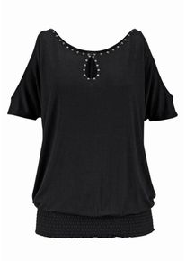 Lascana, Damen Strandshirt, Schwarz