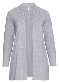 sheego Casual, Damen BASIC Shirtjacke in offener Form, Graumeliert