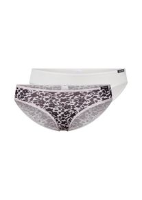 Skiny, Damen 'Advantage Print Rio' Slip 2er Pack, Creme / Schwarz