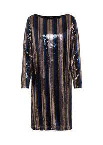Véro Moda VERO MODA, Damen Kleid 'DORIS BOATNECK DRESS', Navy / Gold / Schwarz