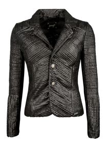 Maze, Damen Lederblazer aus Lederstreifen 'Free', Schwarz