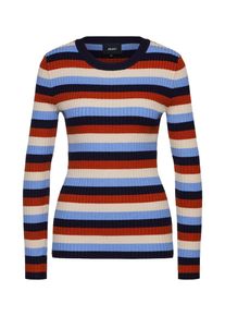 Object, Damen Pullover, Navy / Rauchblau / Karminrot / Wollweiß