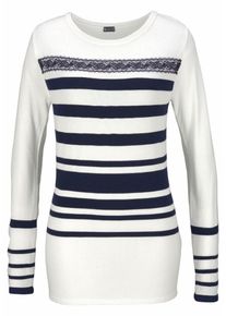 Laura Scott, Damen Pullover, Navy / Weiß