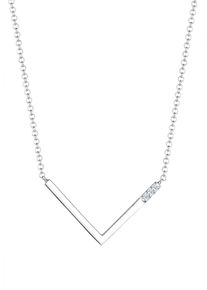 Diamore, Damen Halskette 'Dreieck, Geo, V-Kette', Silber