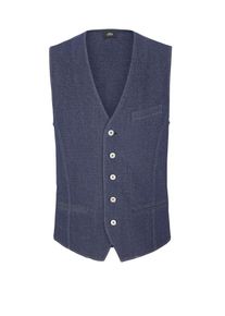 s.Oliver BLACK LABEL, Herren Weste mit gemusterter Rückseite, Blaumeliert / Weiß