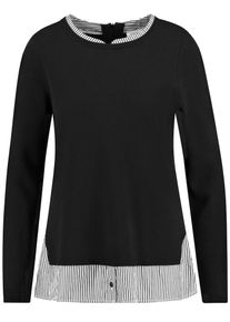 Gerry Weber, Damen Pullover 'Two in One', Schwarz / Wei&szlig;