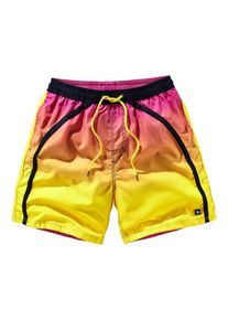 Bruno Banani, Herren Badeshorts, Gelb / Orange / Pink
