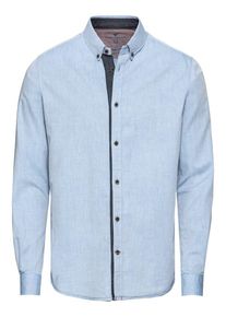 Tom Tailor, Herren Hemd 'floyd herringbone shirt', Blue Denim