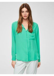 Selected Femme, Damen Feines Langarmhemd, Gr&uuml;n