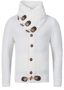 INDICODE JEANS, Herren Strickjacke 'Fort Worth', Weiß