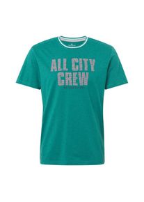 Tom Tailor, Herren T-Shirt, Grau / Jade / Weiß