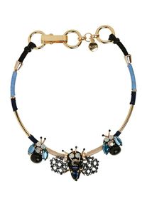 Hallhuber, Damen Halsreif, Hellblau / Gold / Schwarz