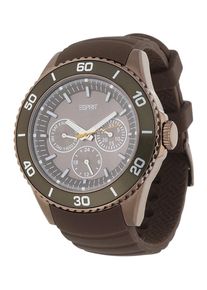 Esprit, Damen Armbanduhr Deviate mit ausgefallenem Ziffernblatt ES103622007, Braun / Grau / Khaki
