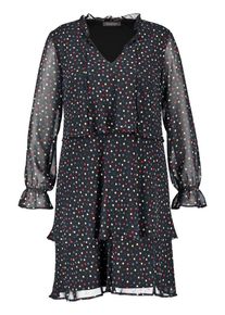 SAMOON, Damen Kleid, Blau / Rot / Schwarz / Weiß