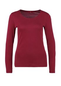 s.Oliver RED LABEL, Damen Basic-Longsleeve aus Baumwolle, Himbeer
