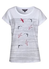 NAVIGAZIONE, Damen Shirt, Grau / Rot / Schwarz / Weiß