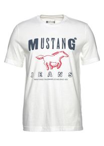 Mustang, Herren T-Shirt, Nachtblau / Rot / Wei&szlig;
