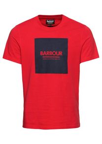 Barbour International, Herren T-Shirt 'Block Tee', Rot / Schwarz