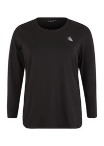 Active By Zizzi, Damen Shirt 'ABASIC, L/S, T-SHIRT', Schwarz