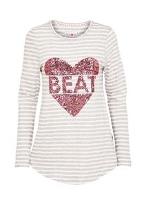 LIEBLINGSSTÜCK LIEBLINGSSTÜCK, Damen Langarmshirt 'Delia', Grau / Weiß