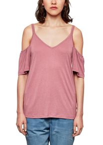 Q/S Designed By, Damen Schulterfreies Jerseyshirt, Pastellrot