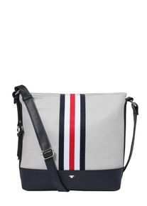 Tom Tailor, Damen Tasche 'Sydney', Hellgrau / Rot / Schwarz / Weiß