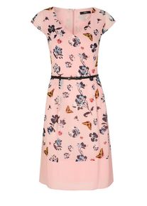 s.Oliver BLACK LABEL, Damen Chiffonkleid, Mischfarben / Altrosa