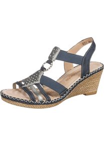 Remonte, Damen Sandaletten 'D6768', Taubenblau / Hellbraun / Silber