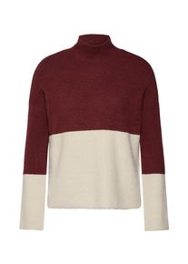Only, Damen Pullover, Beige / Kirschrot