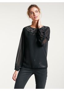 Heine, Damen Bluse, Schwarz