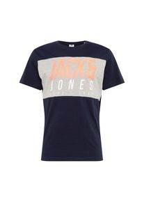 Jack & Jones JACK & JONES, Herren Shirt 'JONAS TEE', Dunkelblau / Grau / Rot