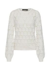 Véro Moda VERO MODA, Damen Pullover 'VMCARRIE LS PATTERN BLOUSE', Weiß