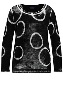 SAMOON, Damen Pullover, Schwarz / Wei&szlig;