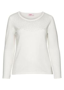 sheego Class, Damen Strickpullover, Offwhite
