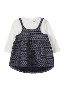 name it, Mädchen Kleid, Navy / Weiß