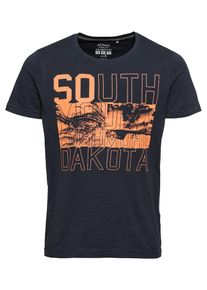 s.Oliver RED LABEL, Herren T-Shirt, Nachtblau / Mandarine