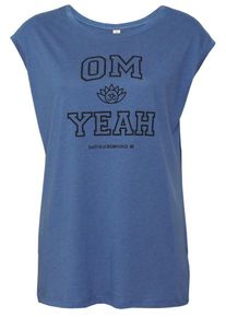 Natural Born Yogi, Damen Yoga-top 'om Yeah', Himmelblau